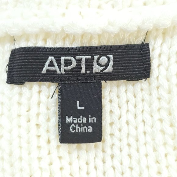 Apt. 9 Cream Cable Knit Mixed Knit Sweater Size L - Picture 9 of 12